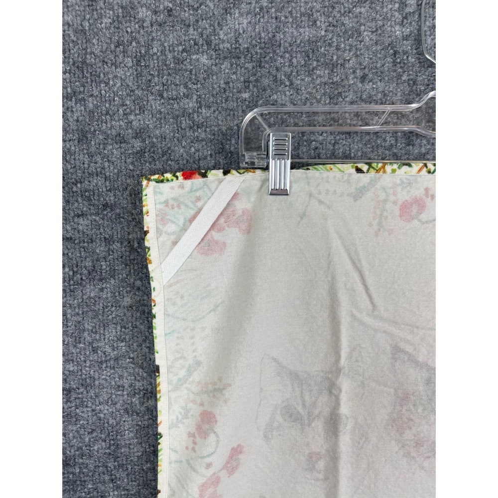 Anthropology Tea Towel Unisex 21x28 White Excellent Cat Nine Lives Poppies - Picture 10 of 10